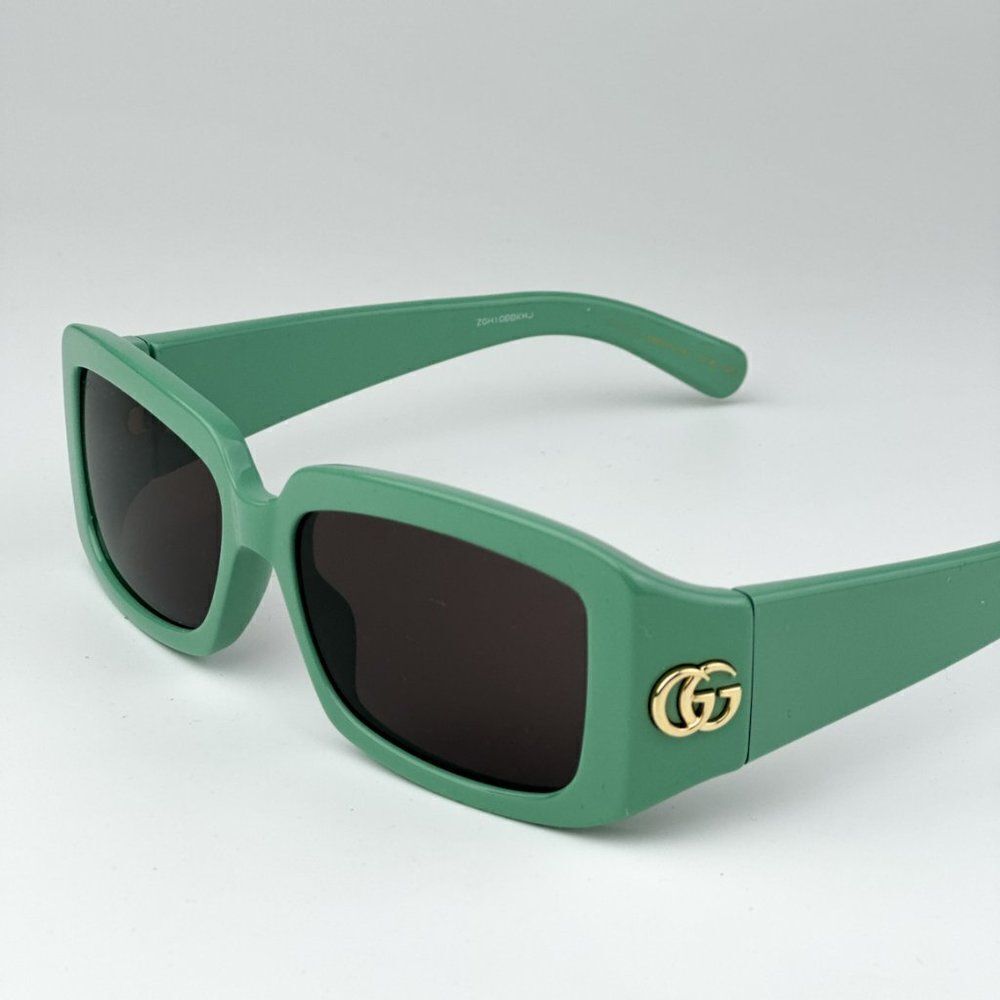 NEW Gucci GG1403S 004 Sage Green Gray Unisex Rectangle Sunglasses GG 1403S - Picture 8 of 11